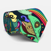 cool graffiti liefhebbers patroon stropdas (Opgerold)