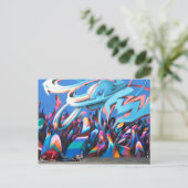 Cool Graffiti Muur Briefkaart (Staand voorkant)