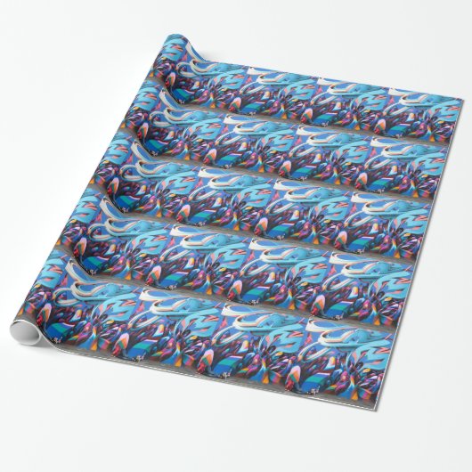 Cool Graffiti Muur Cadeaupapier (Uitgerold)