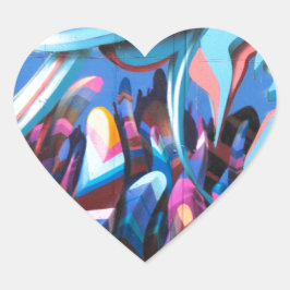 Cool Graffiti Muur Hart Sticker