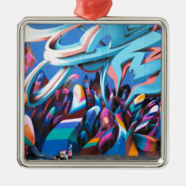 Cool Graffiti Muur Metalen Ornament