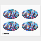 Cool Graffiti Muur Ovale Sticker (Vel)