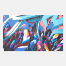 Cool Graffiti Muur Rechthoekige Sticker