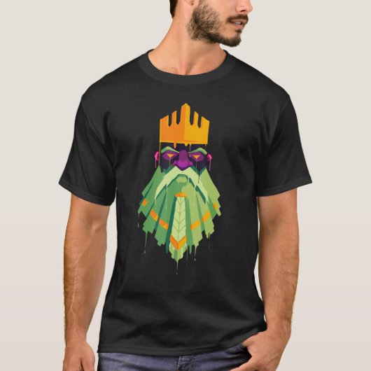 Cool Graffiti Paint Drip Dwarf King Zombie Scary H T-shirt (Voorkant)