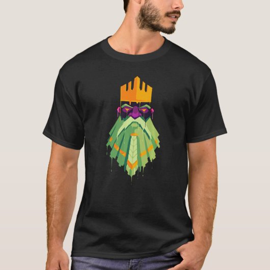 Cool Graffiti Paint Drip Dwarf King Zombie Scary H T-shirt (Voorkant)
