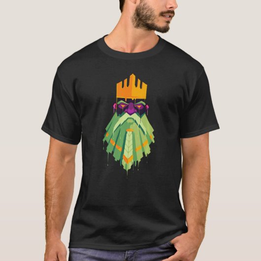 Cool Graffiti Paint Drip Dwarf King Zombie Scary H T-shirt (Voorkant)