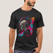 Cool Graffiti Skeleton Boy Rock Roll Street T-shirt (Voorkant)