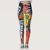 Cool Graffiti Skull Street Art Schilderen Hip Arts Leggings (Voorkant)