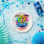 Cool Graffiti Splatter 7th Birthday Party Papieren Bordje (Feest)