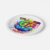 Cool Graffiti Splatter 7th Birthday Party Papieren Bordje (Gekanteld)