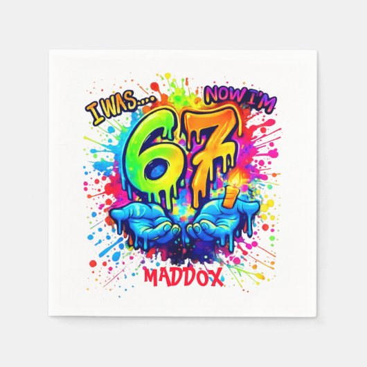 Cool Graffiti Splatter 7th Birthday Party Servet (Voorkant)