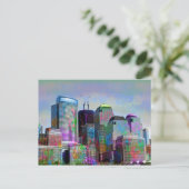 Cool graffiti splatters waterverf New York City Briefkaart (Staand voorkant)