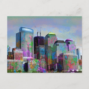 Cool graffiti splatters waterverf New York City Briefkaart