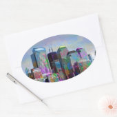 Cool graffiti splatters waterverf New York City Ovale Sticker (Envelop)