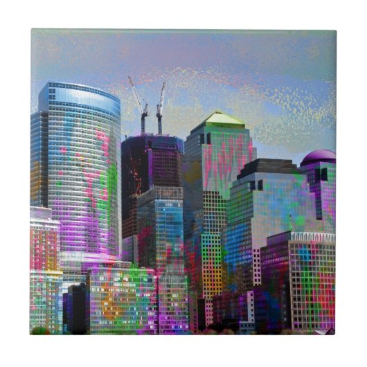 Cool graffiti splatters waterverf New York City Tegeltje (Voorkant)