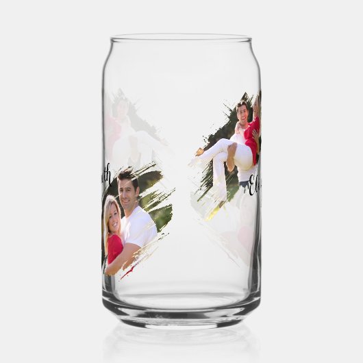 Cool Graffiti Torn Effect Fotocollage Monogram Blikvorm Glas (Rechts)