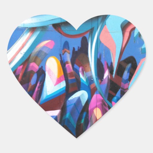 Cool Graffiti Wall Hart Sticker (Voorkant)