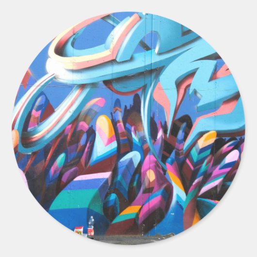 Cool Graffiti Wall Ronde Sticker (Voorkant)
