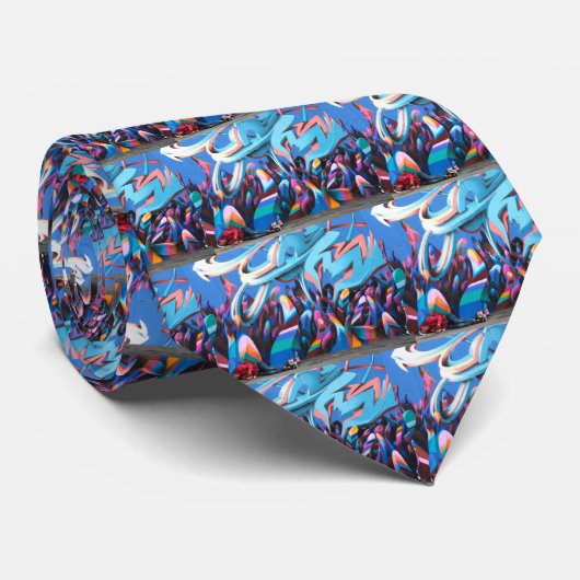 Cool Graffiti Wall Stropdas (Opgerold)