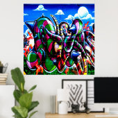 Cool graffiti woord art home decor poster (Thuiskantoor)