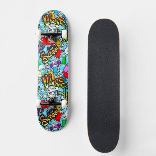 cool graffiti woordpatroon persoonlijk skateboard (Voorkant)