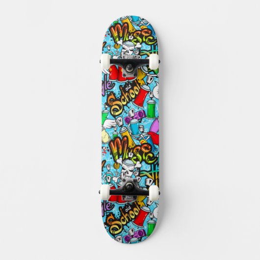 cool graffiti woordpatroon persoonlijk skateboard (Voorkant)
