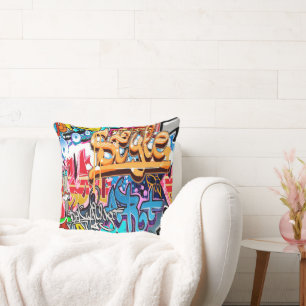 Cool graffiti word art retro home kantoor pillow kussen