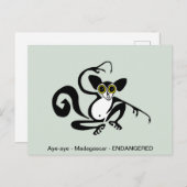 Cool grafisch - AYE-AYE- lemur - primaat - Briefkaart (Voorkant / Achterkant)