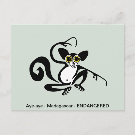 Cool grafisch - AYE-AYE- lemur - primaat - Briefkaart (Voorkant)