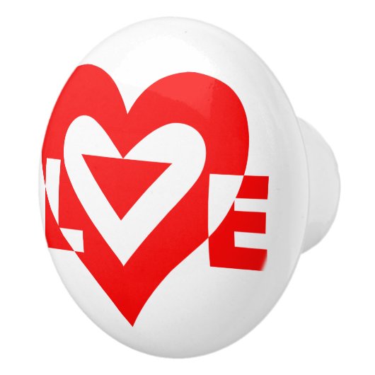 Cool grafisch ontwerp, rood keramische knop (Rechts)