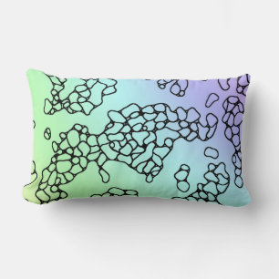 COOL Grafisch over Paars Blauw Groen Geel Kussen
