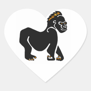 Cool grafische GORILLA - aap - primaat - Hart Sticker