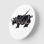 Cool grafische neushoorn - Afrika - Behoud Ronde Klok (Hoek)