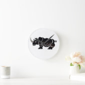 Cool grafische neushoorn - Afrika - Behoud Ronde Klok (Huis)