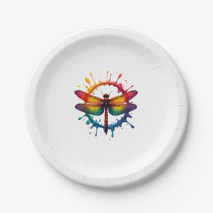 Cool Grafische Tie Dye Zonnebril Libel Illustra Papieren Bordje