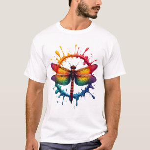Cool Grafische Tie Dye Zonnebril Libel Illustratie T-shirt