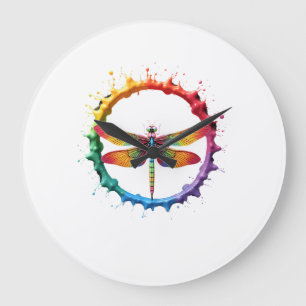 Cool Grafische Tie Dye Zonnebril Libelle Illustra Grote Klok