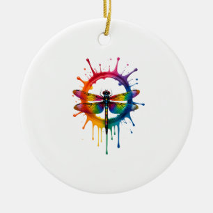 Cool Grafische Tie Dye Zonnebril Libelle Illustrat Keramisch Ornament