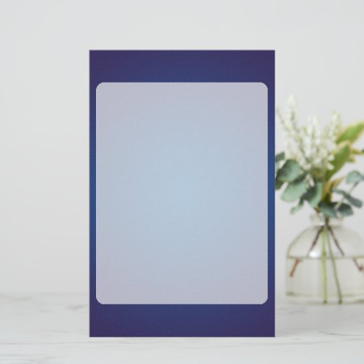 Cool Grainy Deep Blue Vignette Briefpapier (Staand voorkant)