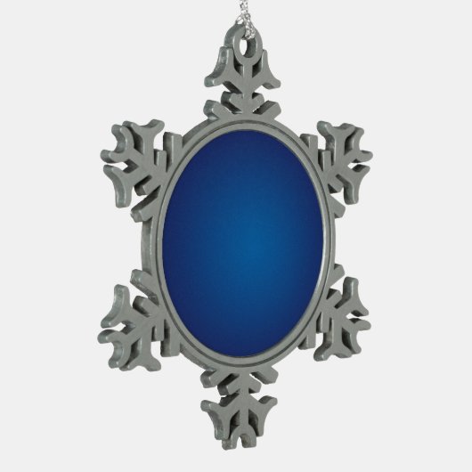 Cool Grainy Deep Blue Vignette Tin Sneeuwvlok Ornament (Links)