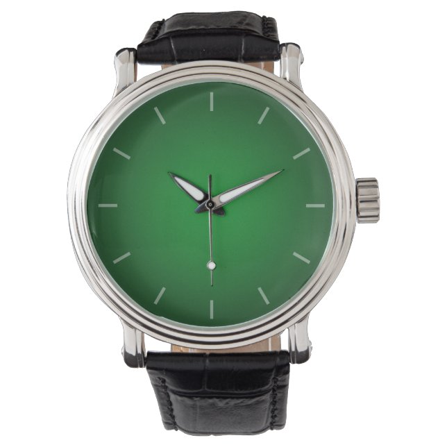Cool Grainy Green-Black Vignette Horloge (Voorkant)