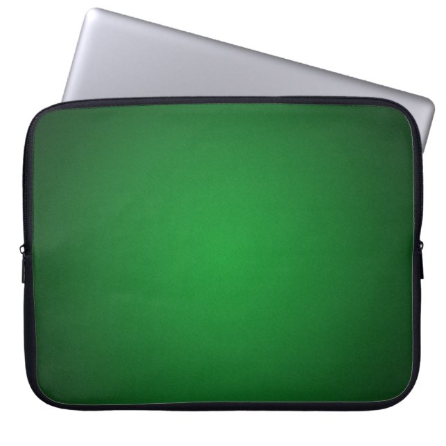 Cool Grainy Green-Black Vignette Laptop Sleeve (Voorkant)