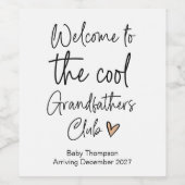 Cool Grandfathers Club Baby Zwangerschapsaankondig Wijn Etiket (Enkel label)