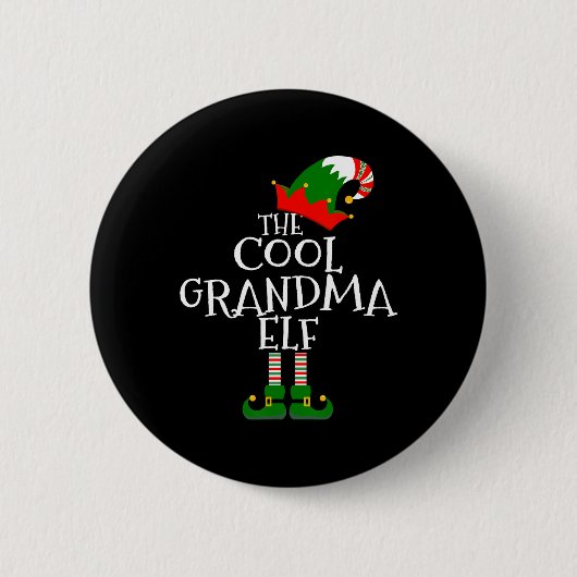 Cool Grandma Elf Gift Matching Family Group Ch Ronde Button 5,7 Cm (Voorkant)