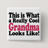 Cool Grandma Vierkante Button 5,1 Cm (Voorkant)
