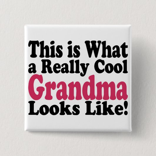 Cool Grandma Vierkante Button 5,1 Cm (Voorkant)