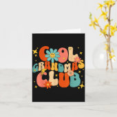 Cool Grandmas Club Groovy Retro Funny New Grandma  Kaart (Gele Bloem)