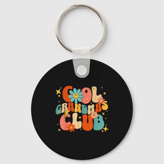 Cool Grandmas Club Groovy Retro Funny New Grandma Sleutelhanger (Voorkant)