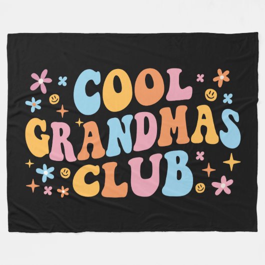 Cool Grandmas Club III Fleece Deken (Voorkant (Horizontaal))
