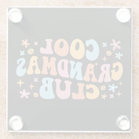 Cool Grandmas Club III Glazen Onderzetter (Achterkant)